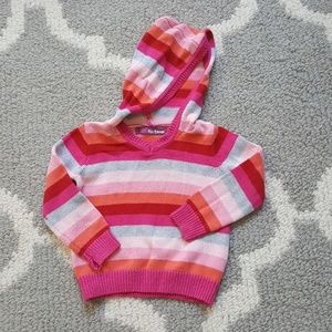 Toddler pink striped pullover hoodie